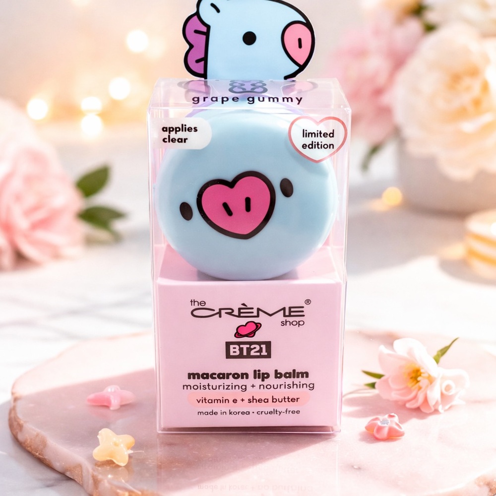 The Crème Shop x BT21 Mang Macaron Lip Balm Grape Gummy Limited Edition